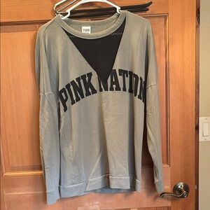 Pink Nation Army Green Long Sleeve Top